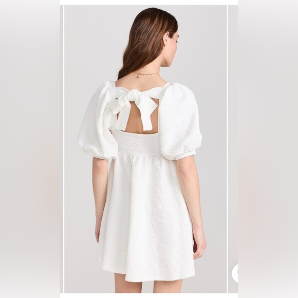 Free People White Puff Sleeve Mini Sundress - Picture 3 of 7